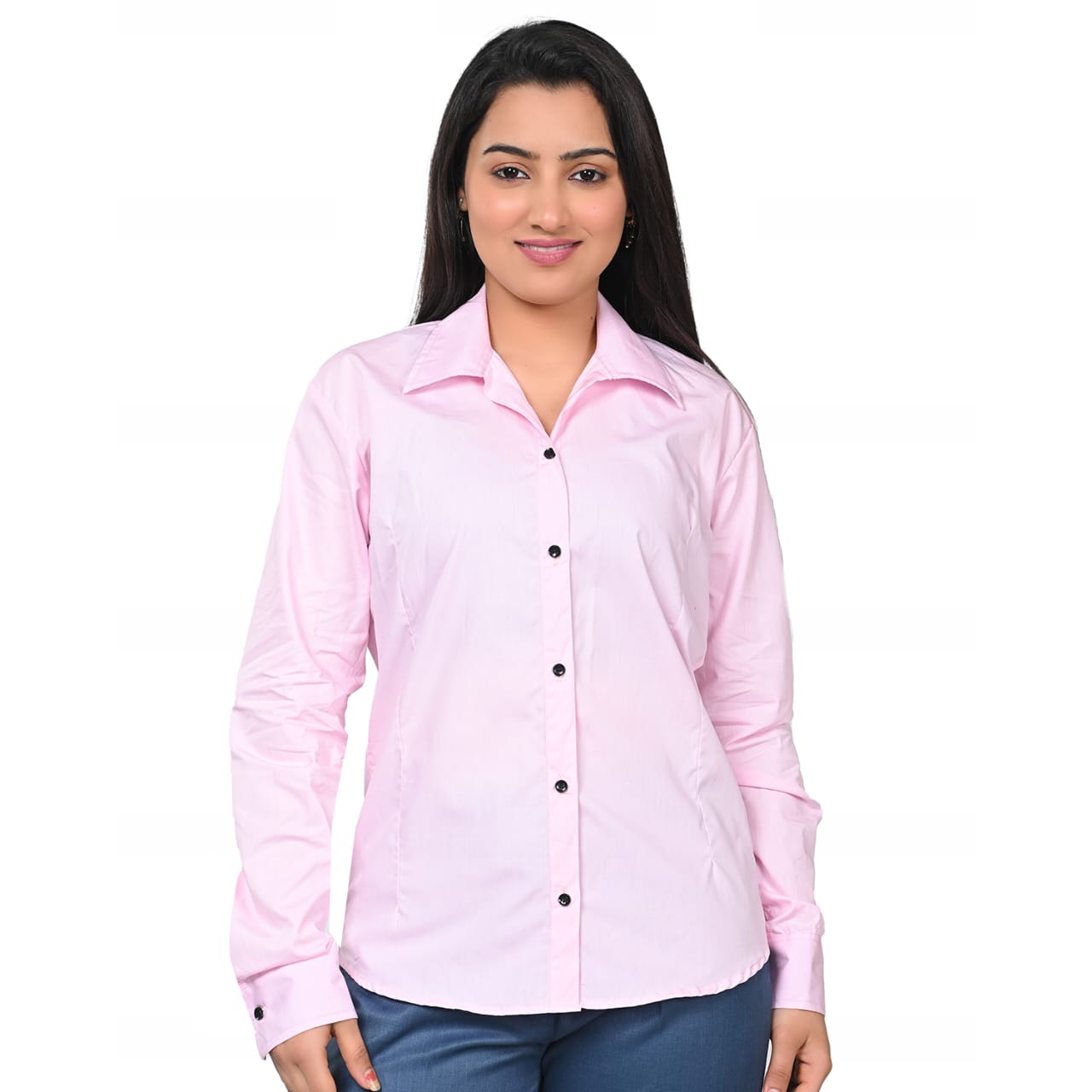ROFIT WOMENS BABY PINK FORMAL SHIRT